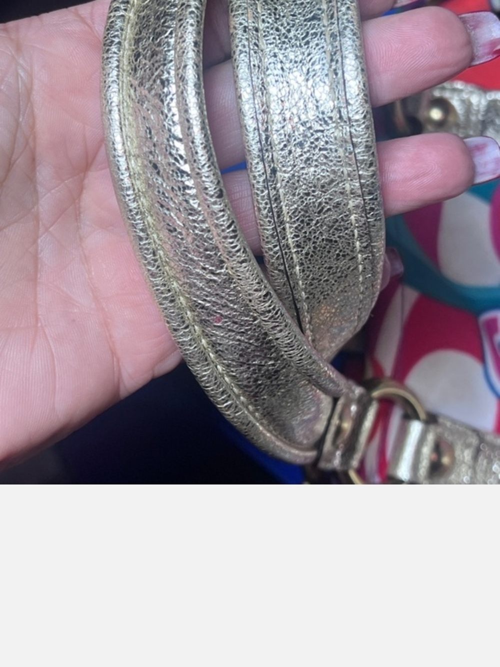 Coach Multicolor Signature Print Tote with Metallic Straps - Picture 7 of 10